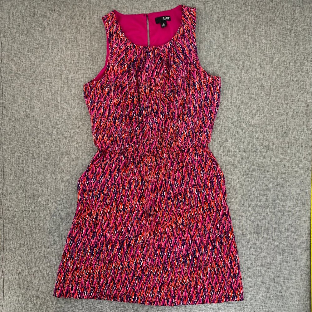 a.n.a. A New Approach Casual Dress Small Sleeveless Elastic Waist Pink Purple